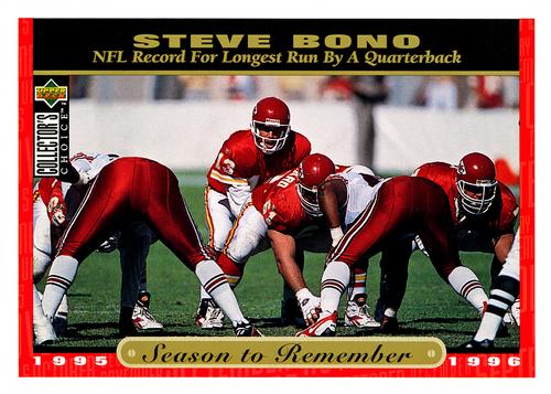 1996 Collector's Choice Season to Remember Blow-ups #63 Steve Bono Front
