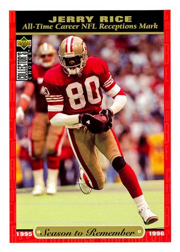 1996 Collector's Choice Season to Remember Blow-ups #74 Jerry Rice Front