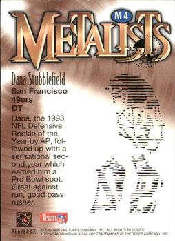1995 Stadium Club - Metalists Members Only #M4 Dana Stubblefield Back