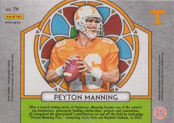 2019 Panini Prizm Draft Picks - Prizms Blue #74 Peyton Manning Back