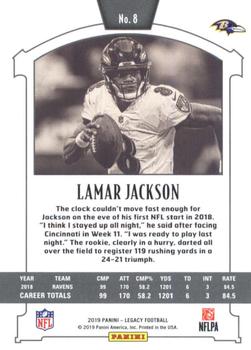 2019 Panini Legacy #8 Lamar Jackson Back