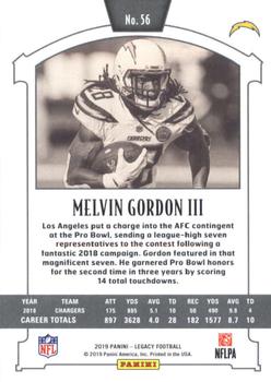 2019 Panini Legacy #56 Melvin Gordon III Back