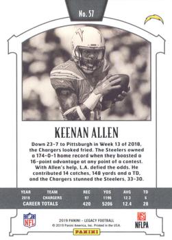 2019 Panini Legacy #57 Keenan Allen Back