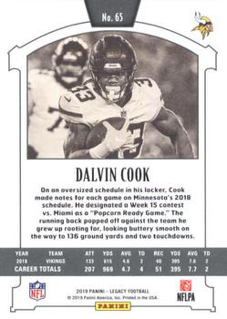 2019 Panini Legacy #65 Dalvin Cook Back