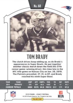 2019 Panini Legacy #68 Tom Brady Back