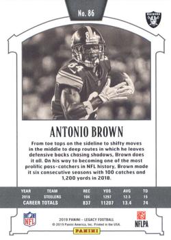 2019 Panini Legacy #86 Antonio Brown Back