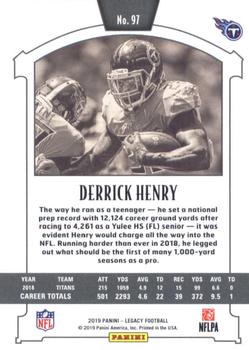 2019 Panini Legacy #97 Derrick Henry Back