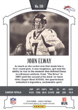2019 Panini Legacy #110 John Elway Back