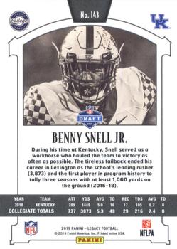 2019 Panini Legacy #143 Benny Snell Jr. Back