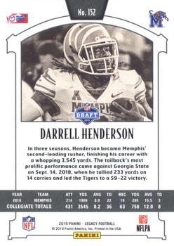 2019 Panini Legacy #152 Darrell Henderson Back