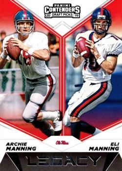2019 Panini Contenders Draft Picks Collegiate - Legacy #10 Archie Manning / Eli Manning Front