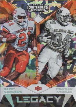 2019 Panini Contenders Draft Picks Collegiate - Legacy Cracked Ice #3 Barry Sanders / Thurman Thomas Front