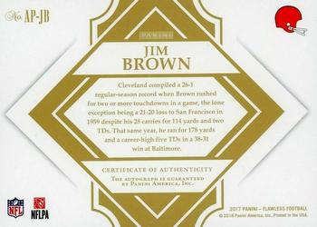2018 Panini Flawless - 2017 Flawless All-Pro Ink Platinum #AP-JB Jim Brown Back