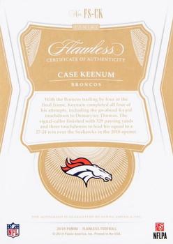 2018 Panini Flawless - Flawless Signatures Silver #FS-CK Case Keenum Back