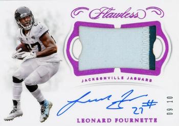 2018 Panini Flawless - Patch Autographs Ruby #PA-LF Leonard Fournette Front