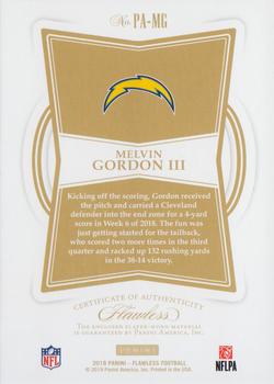 2018 Panini Flawless - Patches Silver #PA-MG Melvin Gordon III Back