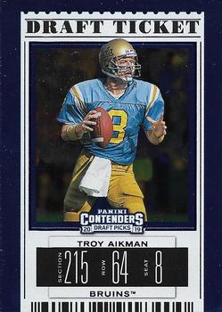 2019 Panini Contenders Draft Picks Collegiate - Draft Ticket Blue Foil #99 Troy Aikman Front