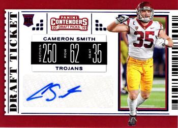 2019 Panini Contenders Draft Picks Collegiate - Draft Ticket Blue Foil #203 Cameron Smith Front