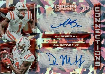 2019 Panini Contenders Draft Picks Collegiate - Collegiate Connections Cracked Ice Signatures #13 A.J. Brown / D.K. Metcalf Front