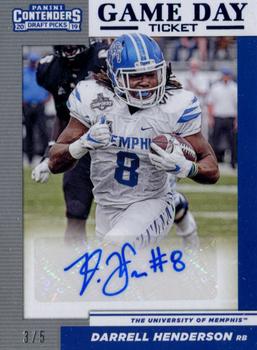 2019 Panini Contenders Draft Picks Collegiate - Game Day Ticket Blue Foil Signatures #22 Darrell Henderson Front
