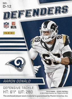 2019 Score - Defenders Jerseys #D-12 Aaron Donald Back