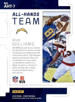 2019 Score - All Hands Team #AHT-7 Mike Williams Back