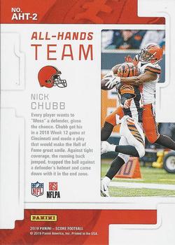 2019 Score - All Hands Team Red #AHT-2 Nick Chubb Back