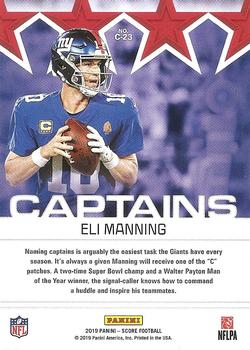 2019 Score - Captains Purple #C-23 Eli Manning Back