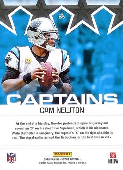 2019 Score - Captains Red #C-5 Cam Newton Back