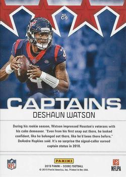 2019 Score - Captains Red #C-9 Deshaun Watson Back