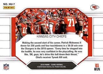 2019 Score - Huddle Up #HU-7 Kansas City Chiefs Back