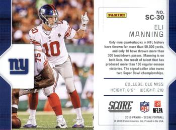 2019 Score - Signal-Callers #SC-30 Eli Manning Back