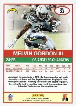 2019 Score - Artist's Proof #23 Melvin Gordon III Back