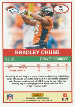 2019 Score - Black #19 Bradley Chubb Back
