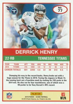 2019 Score - Black #77 Derrick Henry Back