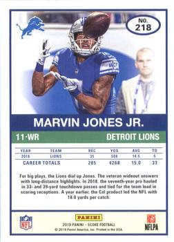2019 Score - End Zone #218 Marvin Jones Jr. Back