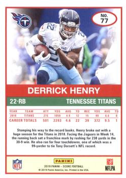 2019 Score - Gold #77 Derrick Henry Back