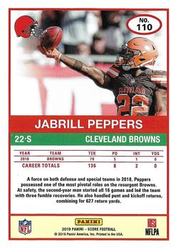 2019 Score - Gold #110 Jabrill Peppers Back
