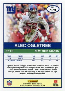 2019 Score - Gold #179 Alec Ogletree Back