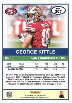 2019 Score - Gold #307 George Kittle Back