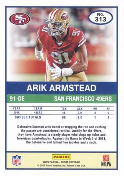 2019 Score - Gold #313 Arik Armstead Back