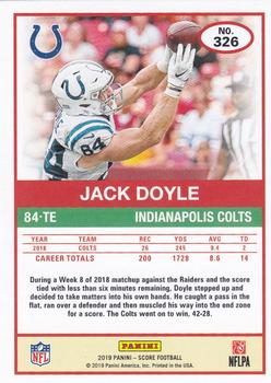 2019 Score - Gold #326 Jack Doyle Back