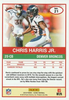 2019 Score - Green #21 Chris Harris Jr. Back