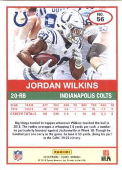 2019 Score - Purple #56 Jordan Wilkins Back