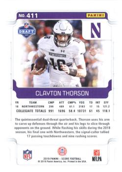 2019 Score - Purple #411 Clayton Thorson Back