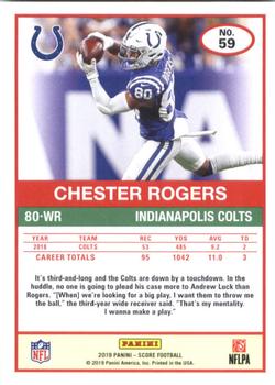2019 Score - Red #59 Chester Rogers Back