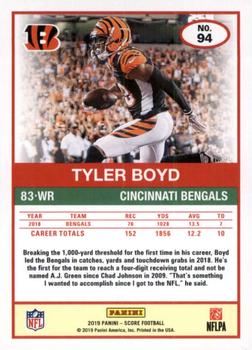 2019 Score - Red #94 Tyler Boyd Back