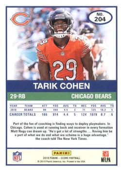 2019 Score - Red #204 Tarik Cohen Back