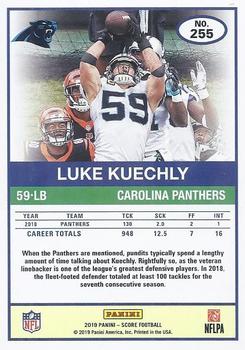 2019 Score - Red #255 Luke Kuechly Back