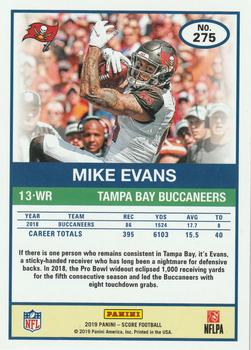 2019 Score - Red #275 Mike Evans Back